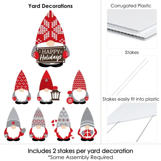 Big Dot of Happiness Christmas Gnomes - Yard Sign and Outdoor Lawn Decorations - Holiday Party Yard Signs - Set of 8 {6}