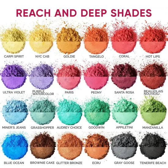 Cosmetic Grade Mica Powder 24*0.15 Oz Color Set Assortment - Natural Coloring Pigment {2}