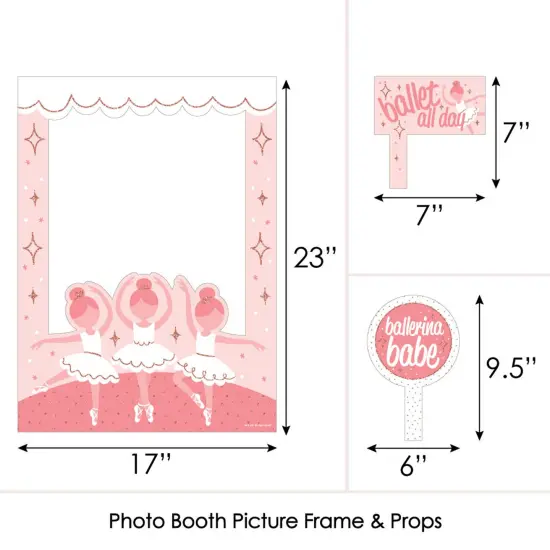 Big Dot of Happiness Tutu Cute Ballerina - Ballet Birthday Party or Baby Shower Selfie Photo Booth Picture Frame & Props - Printed on Sturdy Material {6}