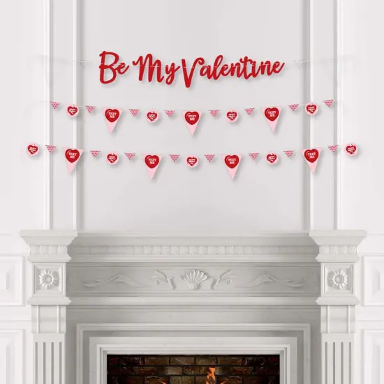 Big Dot of Happiness Conversation Hearts - Valentine's Day Party Letter Banner Decoration - 36 Banner Cutouts and Be My Valentine Banner Letters {4}