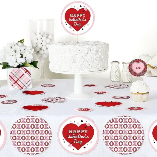 Big Dot of Happiness Conversation Hearts - Valentine's Day Giant Circle Confetti - Party Decorations - Large Confetti 27 Count {6}