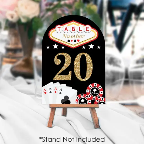 Big Dot of Happiness Las Vegas - Casino Party Double-Sided 5 x 7 inches Cards - Table Numbers - 1-20 {4}
