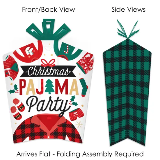 Big Dot of Happiness Christmas Pajamas - Table Decorations - Holiday Plaid PJ Party Fold and Flare Centerpieces - 10 Count {4}