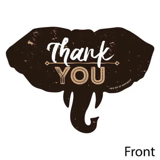 Big Dot of Happiness Wild Safari - Shaped Thank You Cards - African Jungle Birthday Party or Baby Shower Thank You Cards with Envelopes - Set of 12 {4}