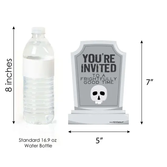 Big Dot of Happiness Graveyard Tombstones - Shaped Fill-in Invitations - Halloween Party Invitation Cards with Envelopes - Set of 12 {6}