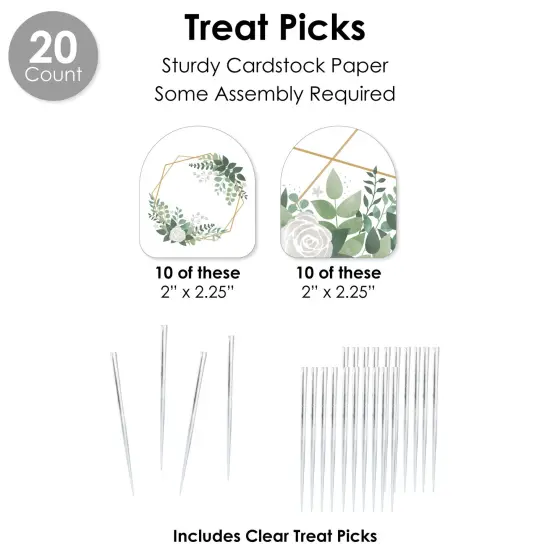 Big Dot of Happiness Boho Botanical - Greenery Party Favors and Cupcake Kit - Fabulous Favor Party Pack - 100 Pieces {7}