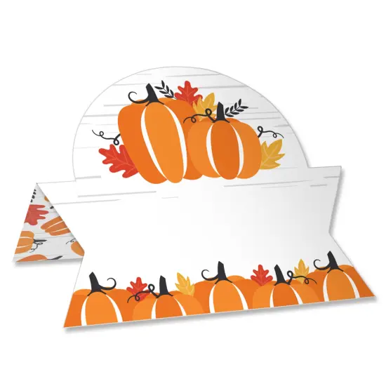 Big Dot of Happiness Fall Pumpkin - Halloween or Thanksgiving Party Tent Buffet Card - Table Setting Name Place Cards - Set of 24 {1}