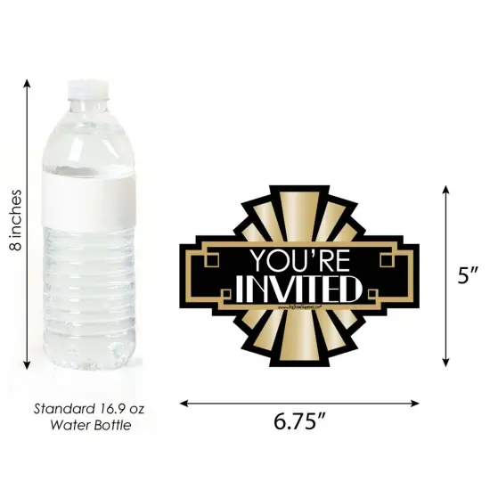 Big Dot of Happiness Roaring 20's - Shaped Fill-in Invitations - 1920s Art Deco Jazz Party Invitation Cards with Envelopes - Set of 12 {6}