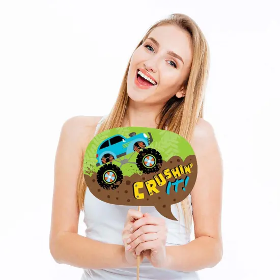 Big Dot of Happiness Smash and Crash - Monster Truck - Boy Birthday Party Photo Booth Props Kit - 20 Count {4}