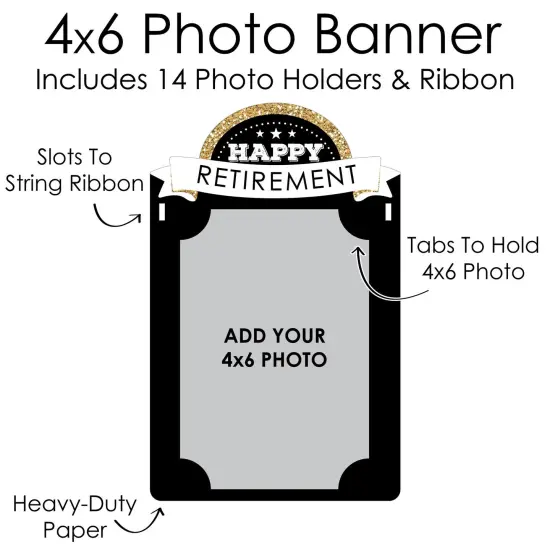 Big Dot of Happiness Happy Retirement - DIY Retirement Party Decor - Picture Display - Photo Banner {7}
