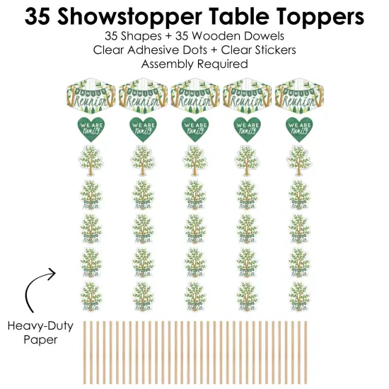 Big Dot of Happiness Family Tree Reunion - Family Gathering Party Centerpiece Sticks - Showstopper Table Toppers - 35 Pieces {7}