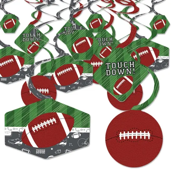 Big Dot of Happiness End Zone - Football - Baby Shower or Birthday Party Hanging Decor - Party Decoration Swirls - Set of 40 {1}