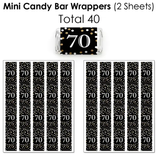 Big Dot of Happiness Adult 70th Birthday - Gold - Birthday Party Candy Favor Sticker Kit - 304 Pieces {4}