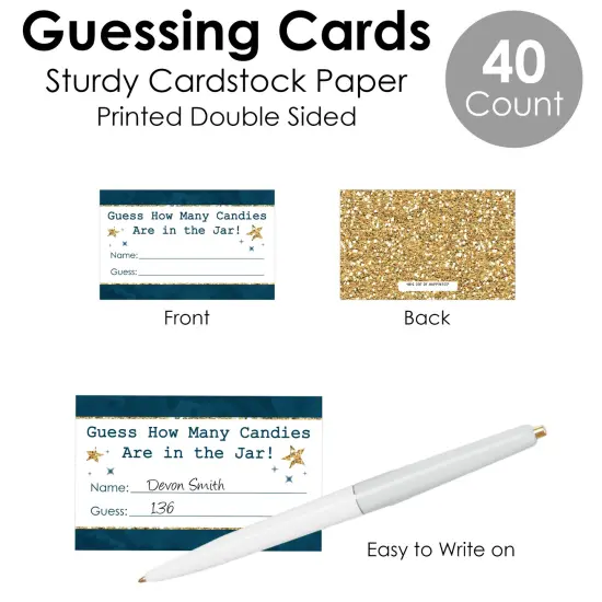 Big Dot of Happiness Twinkle Twinkle Little Star - How Many Candies Baby Shower or Birthday Party Game - 1 Stand and 40 Cards - Candy Guessing Game {7}