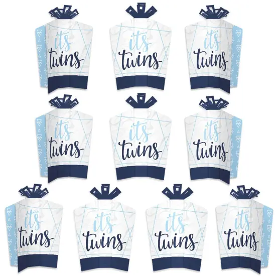 Big Dot of Happiness It's Twin Boys - Table Decorations - Blue Twins Baby Shower Fold and Flare Centerpieces - 10 Count {1}