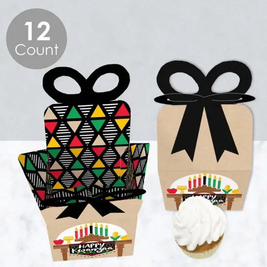 Big Dot of Happiness Happy Kwanzaa - Square Favor Gift Boxes - Bow Boxes - Set of 12 {4}