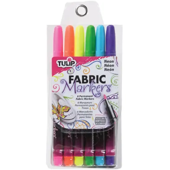 Tulip Permanent Fabric Markers 6/Pkg-Neon {1}