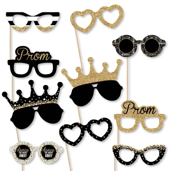Big Dot of Happiness Prom Glasses - Paper Card Stock Prom Night Party Photo Booth Props Kit - 10 Count {1}
