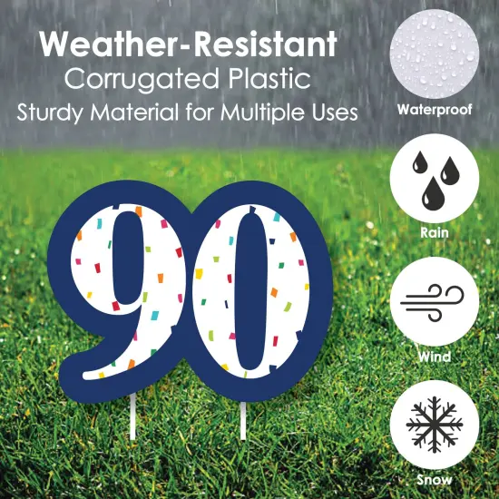 Big Dot of Happiness 90th Birthday - Cheerful Happy Birthday - Lawn Decorations - Colorful Ninetieth Birthday Party Yard Decorations - 10 Piece {6}