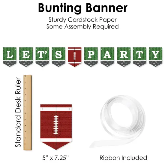 Big Dot of Happiness End Zone - Football - Baby Shower or Birthday Party Supplies Decoration Kit - Decor Galore Party Pack - 51 Pieces {7}