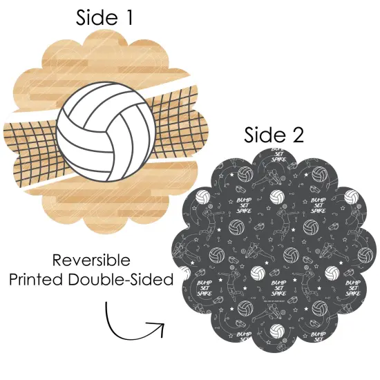 Big Dot of Happiness Bump, Set, Spike - Volleyball - Baby Shower or Birthday Party Round Table Decorations - Paper Chargers - Place Setting For 12 {4}