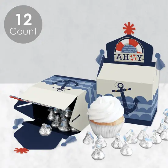 Big Dot of Happiness Ahoy - Nautical - Treat Box Party Favors - Baby Shower or Birthday Party Goodie Gable Boxes - Set of 12 {4}