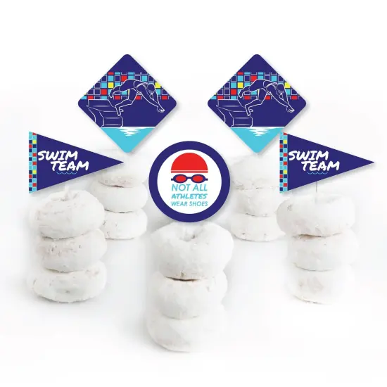 Big Dot of Happiness Making Waves - Swim Team - Dessert Cupcake Toppers - Swimming Party or Birthday Party Clear Treat Picks - Set of 24 {3}
