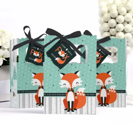 Big Dot of Happiness Mr. Foxy Fox - Baby Shower or Birthday Party Favor Boxes - Set of 12 {4}