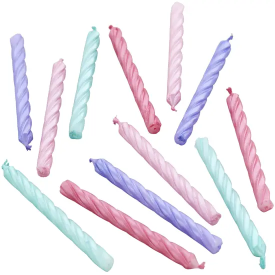 Candles 12/Pkg-Teal, Pink And Purple Mettalic {4}