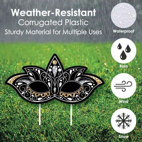 Big Dot of Happiness Masquerade - Yard Sign and Outdoor Lawn Decorations - Carnival Mask Party Yard Signs - Set of 8 {4}