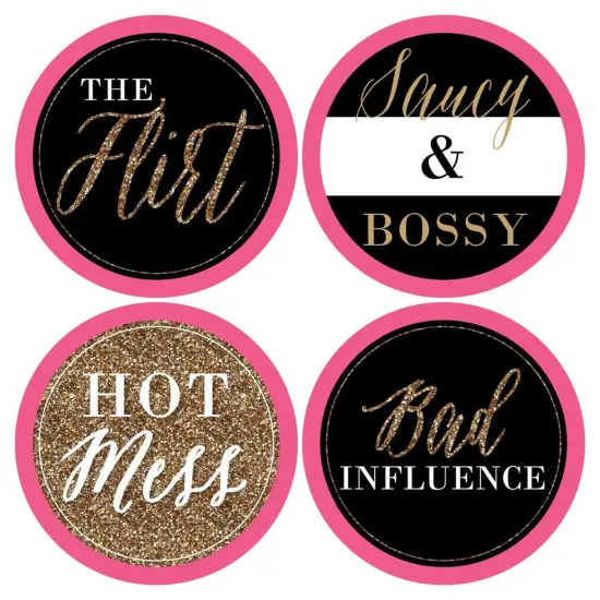 Big Dot of Happiness Girls Night Out - Bachelorette Party Name Tags - Party Badges Sticker Set of 12 {4}