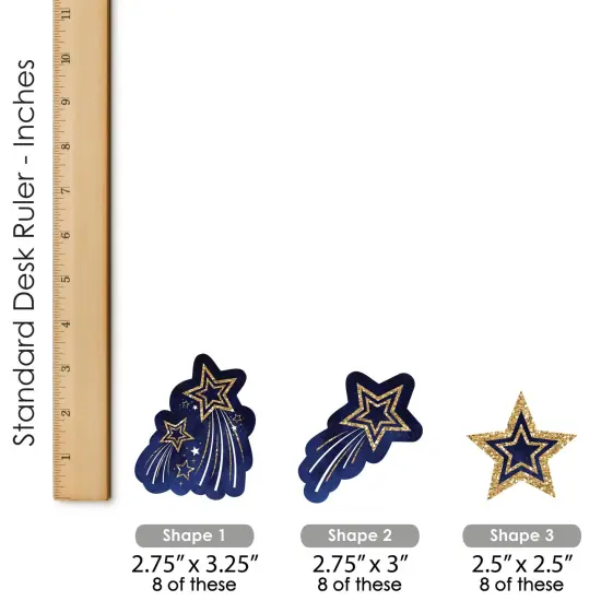 Big Dot of Happiness Starry Skies - DIY Shaped Gold Celestial Party Cut-Outs - 24 Count {6}