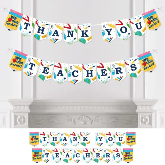 Big Dot of Happiness Thank You Teachers - Teacher Appreciation Bunting Banner - Party Decorations - Thank You Teachers {1}