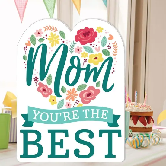 Big Dot of Happiness Colorful Floral Happy Mother's Day - We Love Mom Giant Greeting Card - Big Shaped Jumborific Card {3}