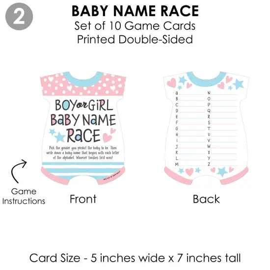 Big Dot of Happiness Baby Gender Reveal - 4 Team Boy or Girl Party Games - 10 Cards Each - Gamerific Bundle {7}