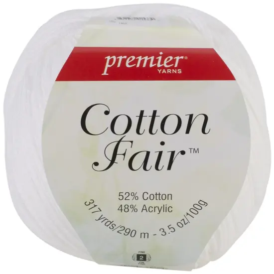 Multipack of 6 - Premier Yarns Cotton Fair Solid Yarn-White {2}
