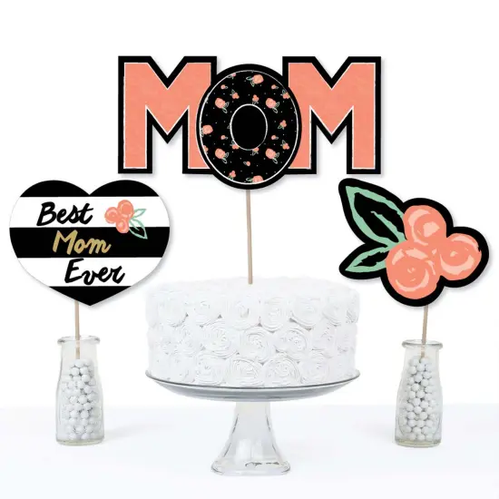 Big Dot of Happiness Best Mom Ever - Mother's Day Centerpiece Sticks - Table Toppers - Set of 15 {4}