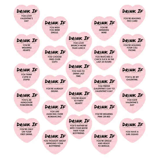 Big Dot of Happiness Drink If Game - Be My Galentine - Valentine's Day Party Game - 24 Count {3}