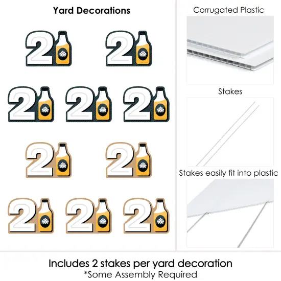 Big Dot of Happiness Cheers and Beers to 21 Years - Twenty-One Shaped Lawn Decorations - Outdoor 21st Birthday Party Yard Decorations - 10 Piece {7}