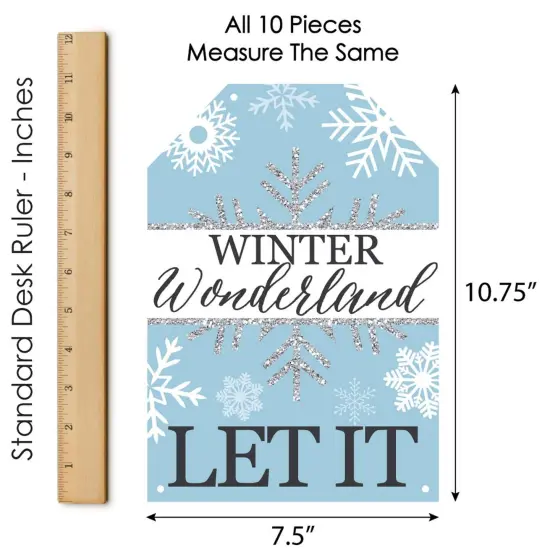 Big Dot of Happiness Winter Wonderland - Hanging Vertical Paper Door Banners - Snowflake Holiday Party & Winter Wedding Wall Kit - Indoor Door Decor {7}