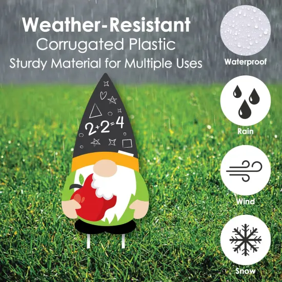 Big Dot of Happiness School Gnomes - Yard Sign and Outdoor Lawn Decorations - Teacher and Classroom Yard Signs - Set of 8 {4}