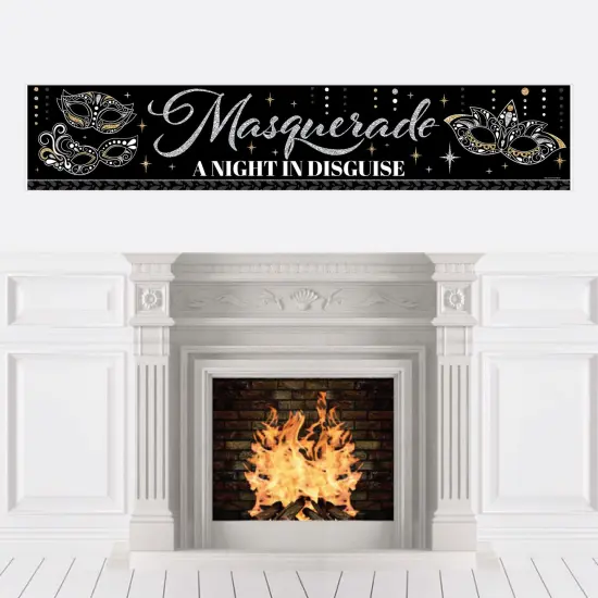 Big Dot of Happiness Masquerade - Mask Party Decorations Party Banner {1}