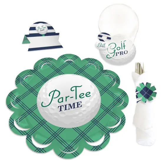Big Dot of Happiness Par-Tee Time - Golf - Birthday or Retirement Party Paper Charger and Table Decorations - Chargerific Kit - Place Setting for 8 {1}