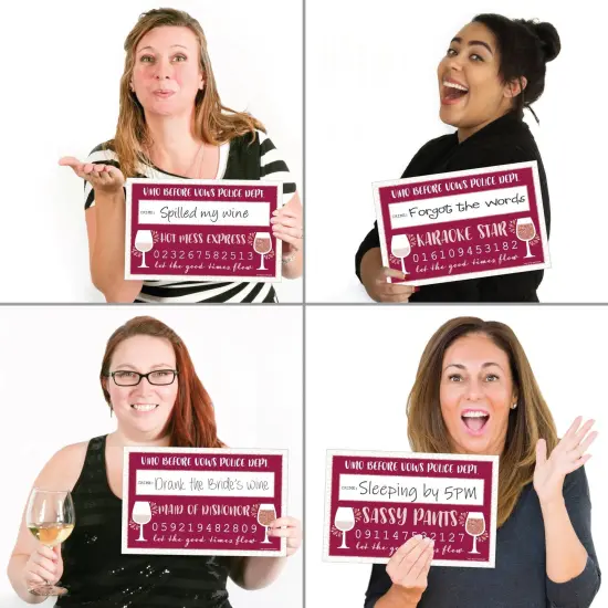 Big Dot of Happiness Vino Before Vows - Winery Bridal Shower or Bachelorette Party Mug Shots - Photo Booth Props Kit - 20 Count {4}