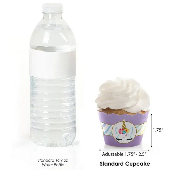 Big Dot of Happiness Rainbow Unicorn - Purple Magical Unicorn Baby Shower or Birthday Party Decorations - Party Cupcake Wrappers - Set of 12 {4}