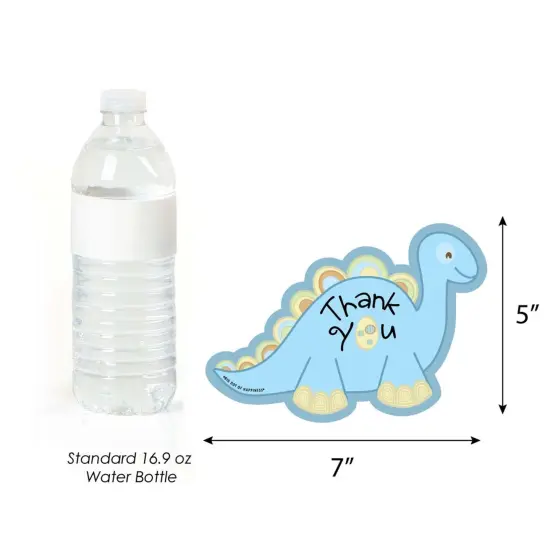 Big Dot of Happiness Baby Boy Dinosaur - Shaped Thank You Cards -Baby Shower or Birthday Party Thank You Note Cards with Envelopes - Set of 12 {7}