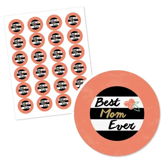 Big Dot of Happiness Best Mom Ever - Mother's Day - Party Circle Sticker Labels - 24 Count {4}