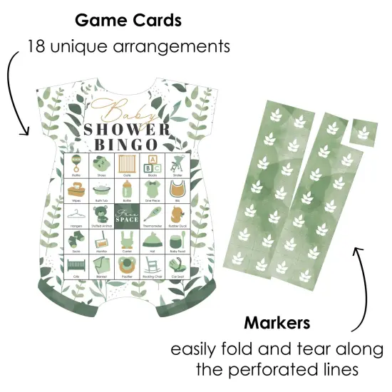 Big Dot of Happiness Boho Botanical Baby - Picture Bingo Cards and Markers - Greenery Baby Shower Shaped Bingo Game - Set of 18 {3}