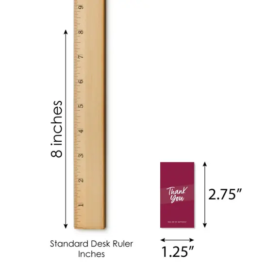 Big Dot of Happiness Burgundy Elegantly Simple - Mini Candy Bar Wrapper Stickers Party Small Favors 40 Ct {6}