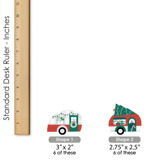 Big Dot of Happiness Camper Christmas - DIY Shaped Red and Green Holiday Party Cut-Outs - 24 Count {6}